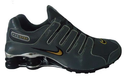 Tênis Nike Shox NZ Cinza, Preto e Dourado Cromado MOD:040