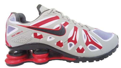 Tênis Nike Shox Turbo 13 Cinza Preto e Vermelho MOD:10393